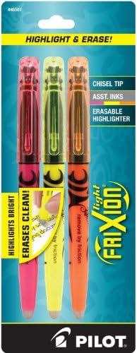 Pilot Frixion Clicker olovka za izbrisanu masti, 3 po paketu, crna / plava / crvena i friksina svjetlost Istak