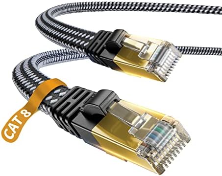 Danyee [nadograđen] 100ft CAT 8 Ethernet kabel, najlon CAT8 Profesionalni pozlaćeni čep STP Wires CAT