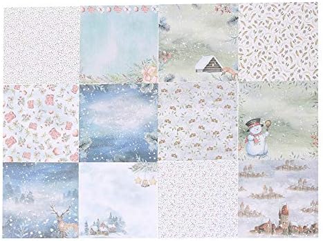 Yarumi božićna kolekcija, zimske tematske papire sanke 6 × 6 inča, kartonske zalihe ukrasne papirne jastučine