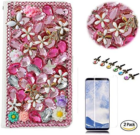 STENES LG Stylo 4 Case-Stylish - 3D Handmade Crystal Heart privjesak leptir cvijeće novčanik