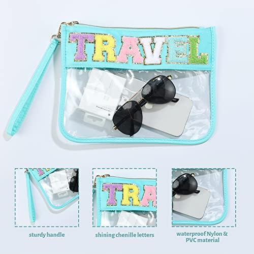Chenille torba za pismo 2 paketa Clear Bag Monogram travel beach Snack za kozmetičke toaletne