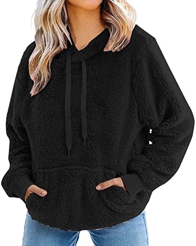 CQCYD ženske nejasne dukseve Sport pulover Sherpa Hoodie ugodne prevelike džepove Dukserice s