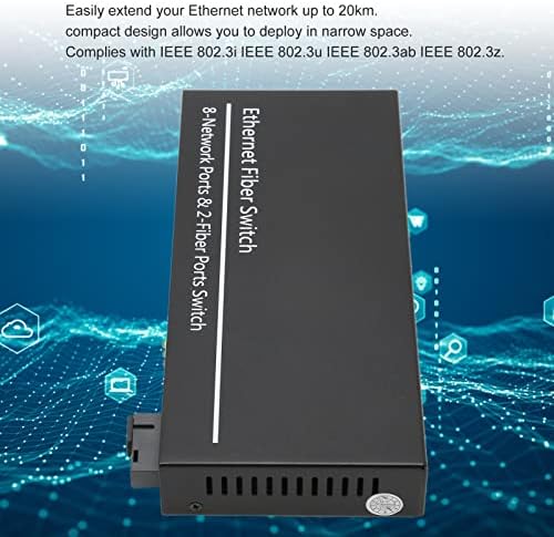 Gigabit Ethernet prekidač, utikač i reprodukcija vlakana Media Converter 9 portova za ured