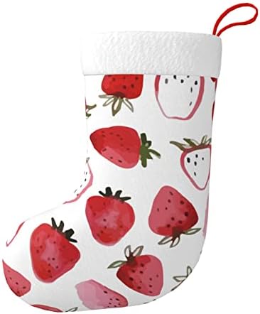 Austenstern Božićne čarape Prekrasna akvarel jagoda dvostrana kamina viseći čarape
