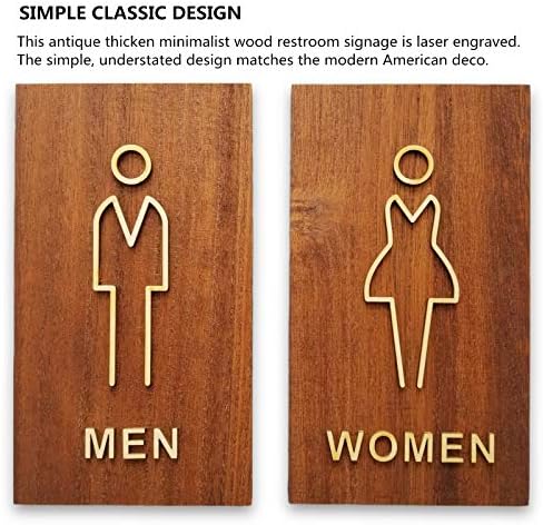 Oznaka antikva velika veličina muške i ženske kupaonice Zbir zakleticu Signalict Wood wc Simbol znak
