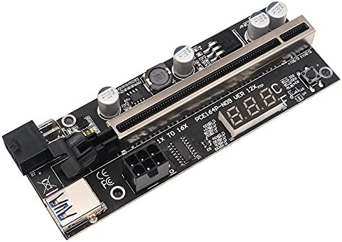 Nova verzija PCIe RISER 1x do 16x grafički ekstenzije sa temperaturnim senzorom za Bitcoin GPU rudarsko