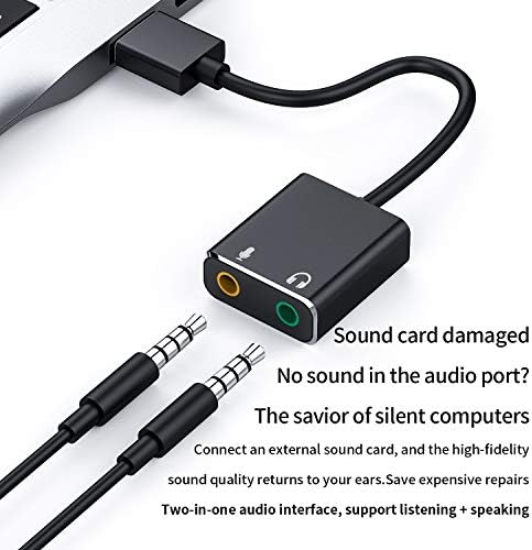 USB Audio Adapter,USB Type-A, USB Type-C, Plug and Play nisu potrebni drajveri，pogodno za Windows,