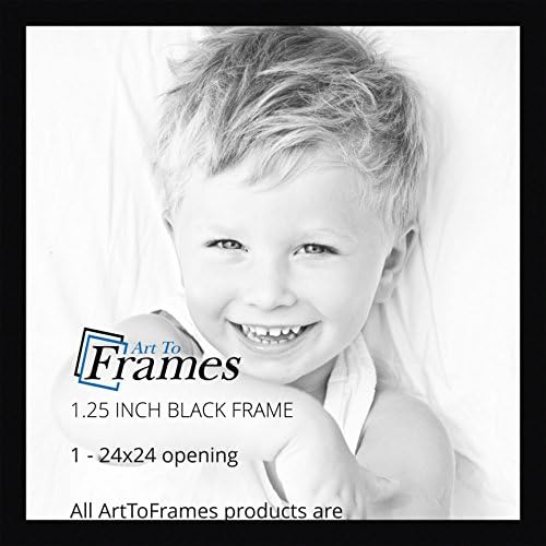 ArttoFrames 24x24 inčni okvir crnog slika, ovaj 1,25 okvir posteljina je glatka crna, za vašu umjetnost