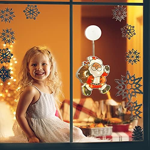 FLYFLY Božić prozor viseća svjetla, 3d led dekorativna novost viseća svjetla topla bijela žičana svjetla