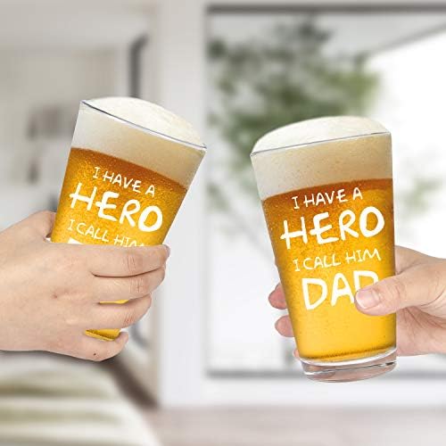 Modwnfy otac pivo staklo-Imam heroja zovem ga Tata pivo staklo, smiješno pivo Pinta staklo za tatu otac novi