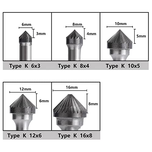 Rotary File Burrs 6mm Shank Single Cut Carbide Burr Bit Tip K Rotary Milling za metalni alat za obradu