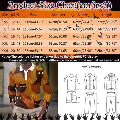 XXZY 2022 Halloween Muške jeseni i zimske plus veličina majica dolje majica Lapel Halloween