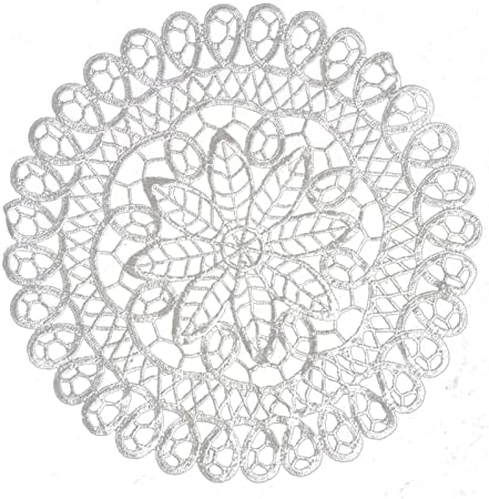 Nuomi 6 kom. Bijela čipkasti stolni prostirki iz okruglog cvjetnog izdubljenog izvezenog placema za domaću