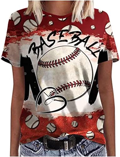 Ženske majice s kratkim rukavima Baseball mama Leopard Print Tops Ljeto smiješno grafičko blube Casual