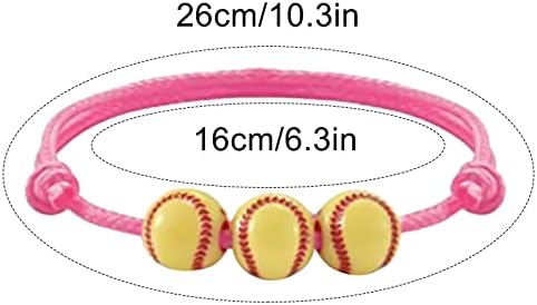 Ogrlica i naušnice za žene Softball narukvica žuta softball perle Prijateljstvo narukvica Podesiva