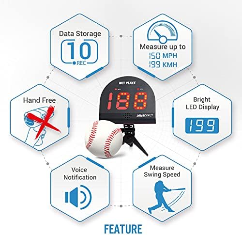 NetPlayz Baseball radari, speed Sensors oprema za obuku (Hands-Free Radar Guns, Pitching Speed