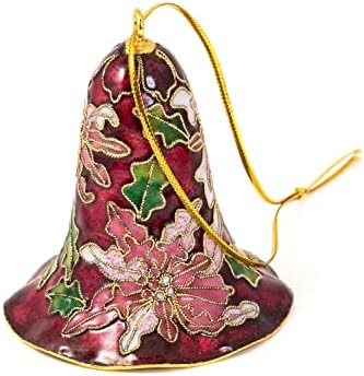 Vrijednost umjetnosti Ručno izrađena Cloisonne Red Poinsettia Bell Ornament