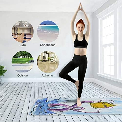 Alaza akvarel hobotnica citat pogledajte svijet drugačije prostirka za jogu neklizajuća prostirka za fitnes,