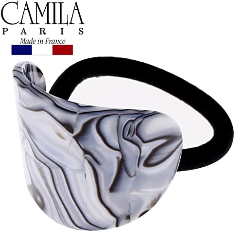 Camila Paris CP2966 francuski držači za rep za kosu kravate, ovalne, ručno izrađene, sive, ženske kopče za