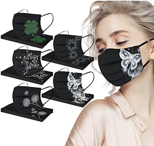 JMETRIE 50pc jednokratna maska za lice za odrasle, maske sa leptir printom za lice udobna prozračna