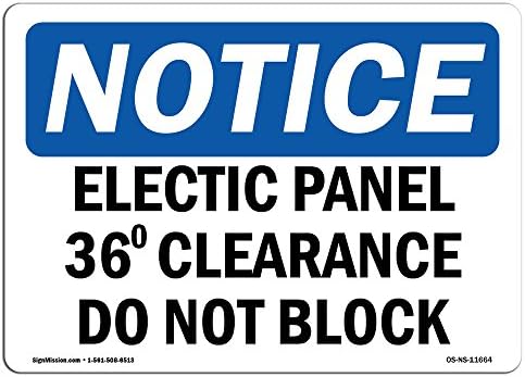 OSHA Napomena - Električni panel 36 Clearence ne blokira | Aluminijski znak | Zaštitite svoje poslovanje,