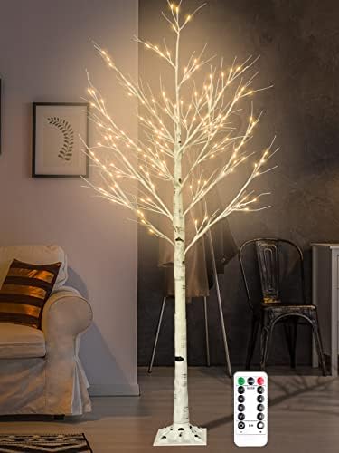 6FT lampica s 160 LED-a topla bijela svjetla, 8 funkcija Daljinsko umjereno stablo sa svjetlima za unutarnju