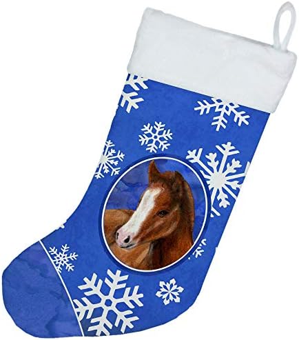 Caroline's blaga SB3142-CS Zimske snježne pahulje praznične božićne čarape, kamin Viseći čarape Božićna