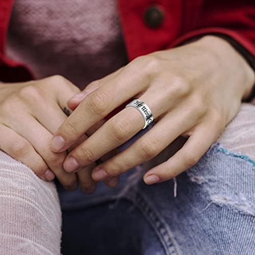 3 komadni prsten set Jednostavni titanijum čelični prsten ženski prsten crtani crtični prsten za nakit