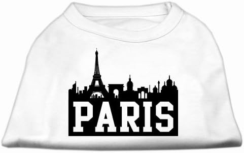 Paris Skyline Scripprint Dog Majica Bijeli XS