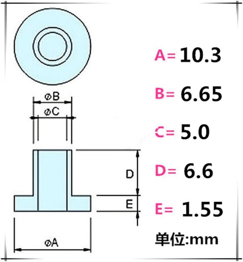 51pcs 5 mm Unutar promjera t-tipa Izolacijske brtve Najlonske plastične korake Tranzistor Perilice za pranje