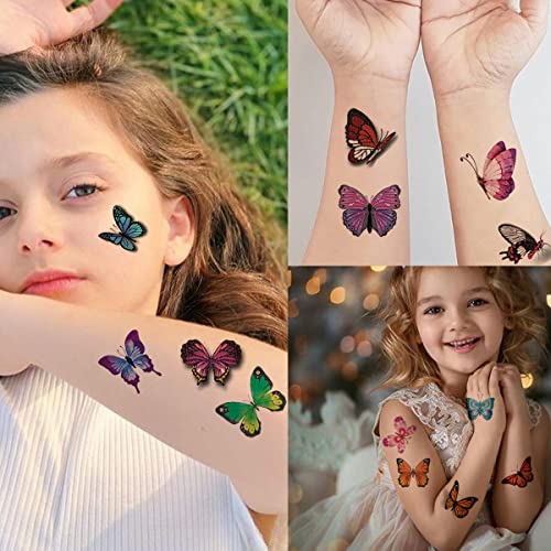 Tazimi 110 stilova privremene tetovaže leptira za djecu žene, svjetlucave tetovaže leptira za zabavu