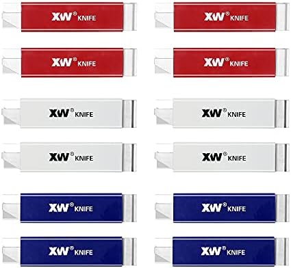 XW Ručni rezači kutija, rezač kartonske karike za uvlačenje za otvaranje paketa, raznoseće boje 12-pakovanje