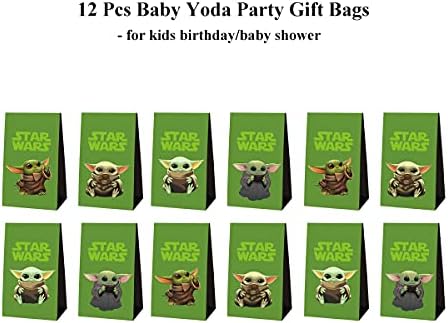 Crzpai 12 kom Yoda Party Favorit Torbe Yode Party Poklon torbe Candy torbe Star Wars The Mandalorian Teme Goody