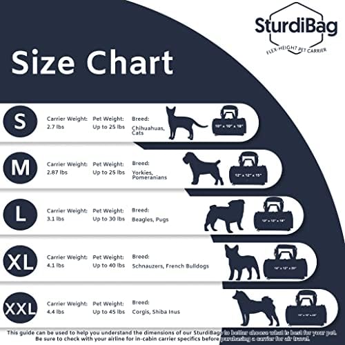 SturdiBag veliki pet Travel Carrier: fleksibilna visina za mačke i psa meke Sided sa sigurnosnim