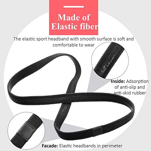 9 komada debelih neklizajućih elastičnih sportskih traka za glavu, elastičnih silikonskih vježbi za kosu