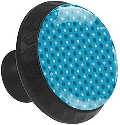12 komada plave tačke staklene dugmad za Komode, 1,37 x 1,10 u okruglim kuhinjskim ormarićima za