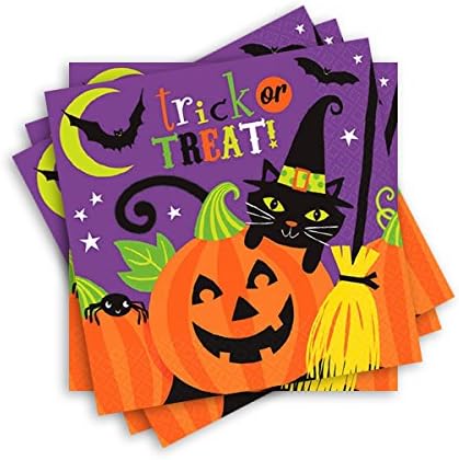 Vještica Halloween trik ili tretiraju papir za jednokratnu upotrebu posade, 5 x 5 paket od 36.