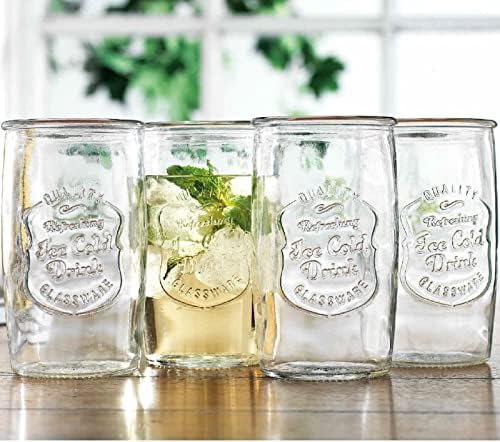 Glaver's Glass Tumblers Premium čaše za piće Set od 4 – originalni Zanatski Vintage italijanski