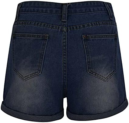 Upluca Ljetne traperice za ženske ležerne tanke kratke hlače Solidni patentni patentni patentni patentni