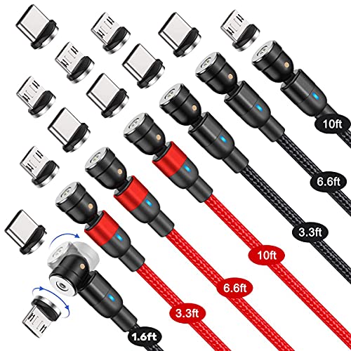 540 ° rotacijski magnetni kabl za punjenje, 3 u 1 magnetski punjač telefona Kompatibilan sa Micro USB, tip C pametnom