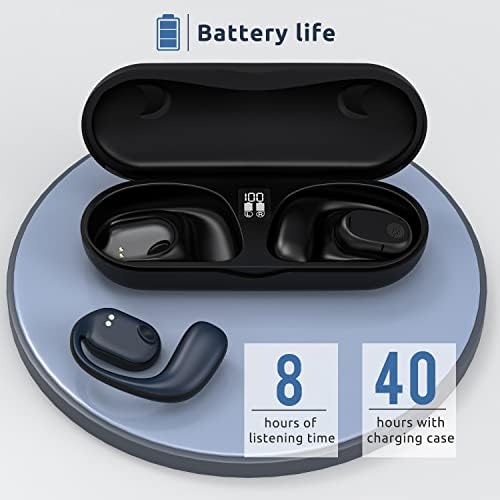 Oranpid slušalice za provođenje zraka za uši za djecu i odrasle Bluetooth 5.3 slušalice sa futrolom