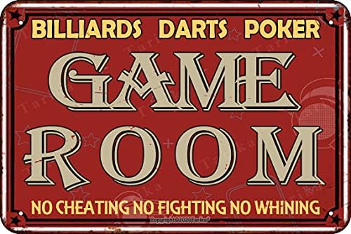Tarika Bilijar Darts Poker Game Room Vintage Look Metal 20x30 CM Zanatski zanat Natl za kućnu spavaću
