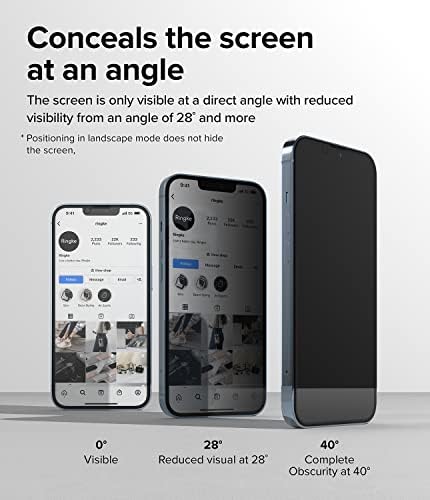 Ringke staklo za privatnost [Anti-spy] kompatibilno sa iPhoneom 14 zaštitom ekrana 6.1 inča, kaljeno staklo