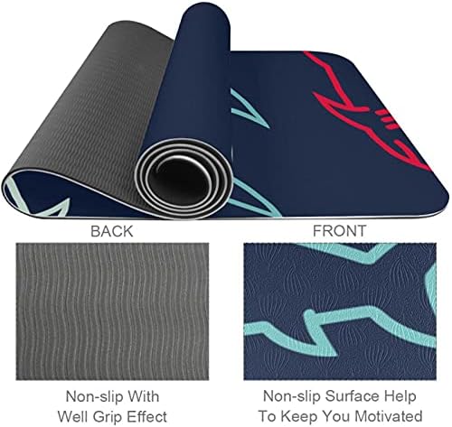 Siebzeh Sharks okean more Premium Thick Yoga Mat Eco Friendly Rubber Health & amp; fitnes non Slip Mat za sve
