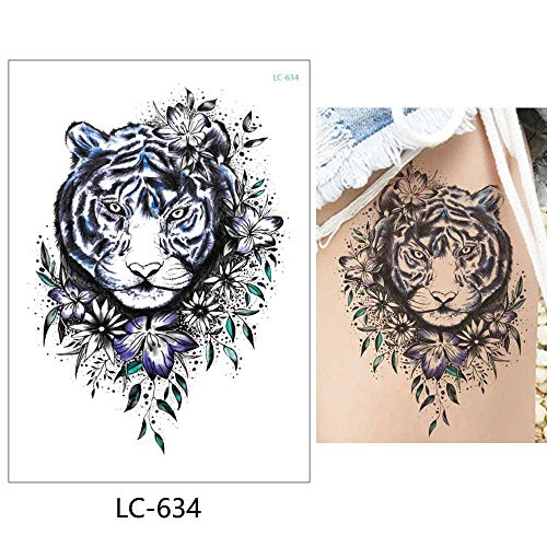 Glaryyears Tiger Lion Privremena tetovaža za muškarce Odrasli, 8-pakovanje šumskog dizajna životinja lažne naljepnice