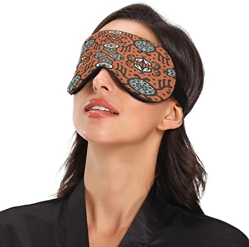 Xigua Narančasta Etnic Talavera Sleep Eyes Maska sa podesivim remenom, prozračno zamračenje Udobno spavanje za