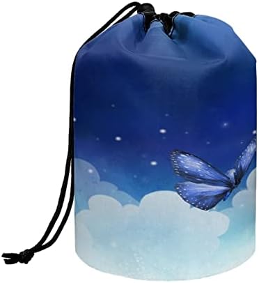 GiftPuzz plavi leptir putni torbe za šminku toaletna torbica Sklopivi kozmetički organizator kozmetički
