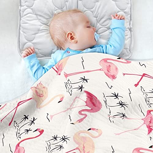 Swaddle pokrivač tropskog flamingosa pamučna pokrivačica za dojenčad, primanje pokrivača, lagana mekana pokrivačica