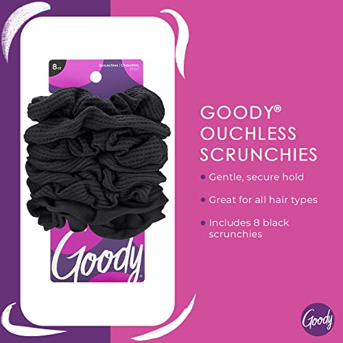 Goody Ouchless Womens Hair Scrunchie - 8 Count, Black-pogodno za sve tipove kose - ženski dodaci