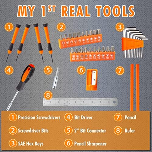 48 komad Kids Junior Set alata, Kids Tool Belt, struk 22 -28, Real Tools & dodatna oprema za dječake & djevojke,starost